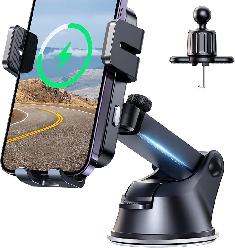 JOYROOM Wireless Car Charger,15W Qi Fast Charging Car Charger Phone Holder Mount, Auto-Clamping Alignment Windshield