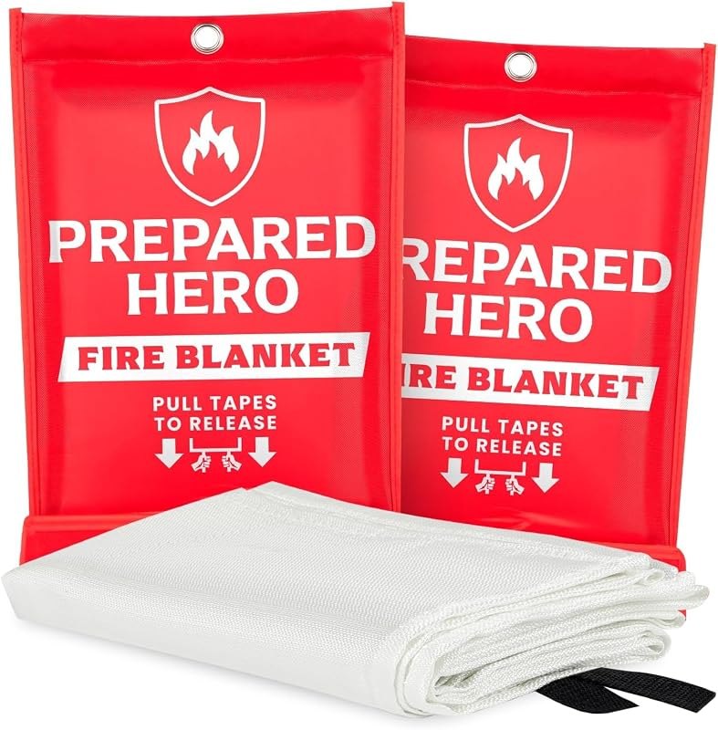 Prepared Hero Emergency Fire Blanket, Kitchen & Home, 39 x 39 in, 2 Pack — fire blanket kitchen for fire blanket