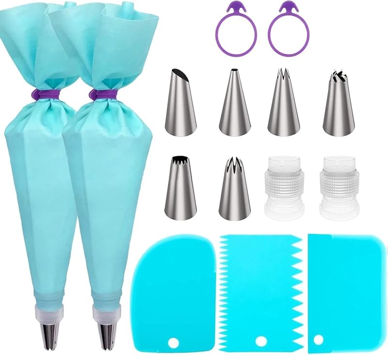 Piping Bags and Tips Set, Cake Decorating Kit Supplies, Frosting Piping Kit for Baking with Pastry Bags and Tips