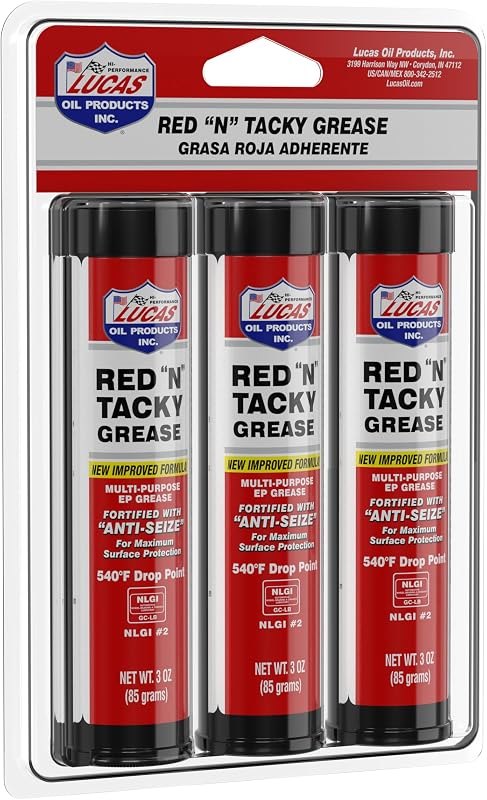 Lucas Oil 10318 Red N Tacky Grease 3 Ounce Combo Pack — grease-cartridges for grease gun under 30 budget