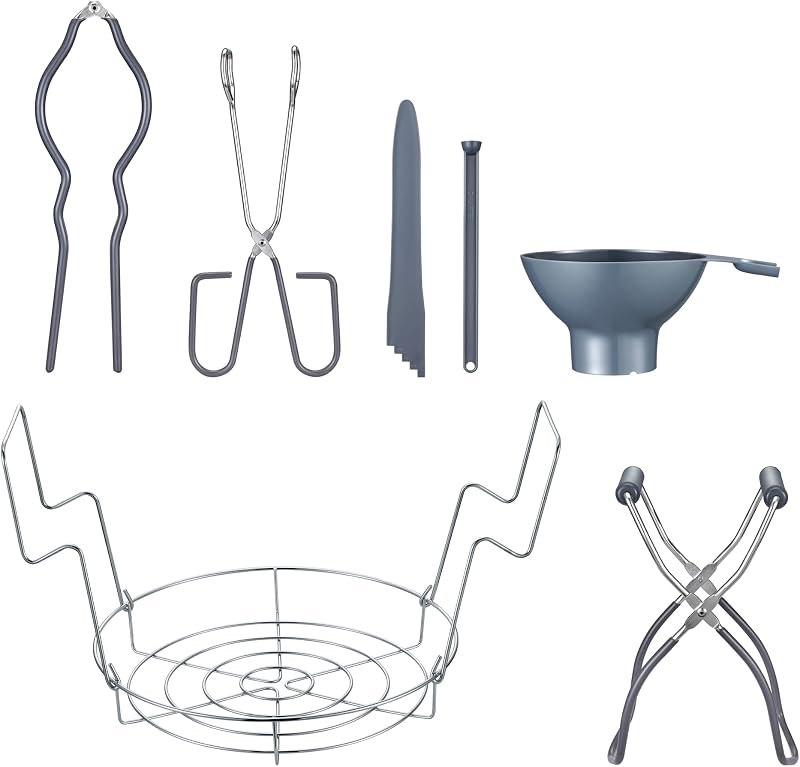 Concord 7 Pieces Premium Stainless Steel Canning Set Starter Kit w/Rack. No Rust, Extra Stability. BULK PACKS (Canning