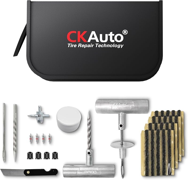 CKAuto 36 pcs Universal Tire Repair Kit with Plugs Heavy Duty Professional — Auto heavy duty for auto kit