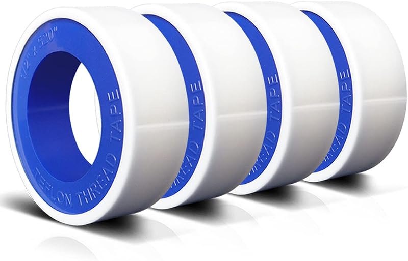 VOTMELL 4 Rolls 1/2 Inch(W) X 520 Inches(L) Teflon Plumbers Tape,Pipe Sealing & Plumbing Thread Tape,PTFE Water