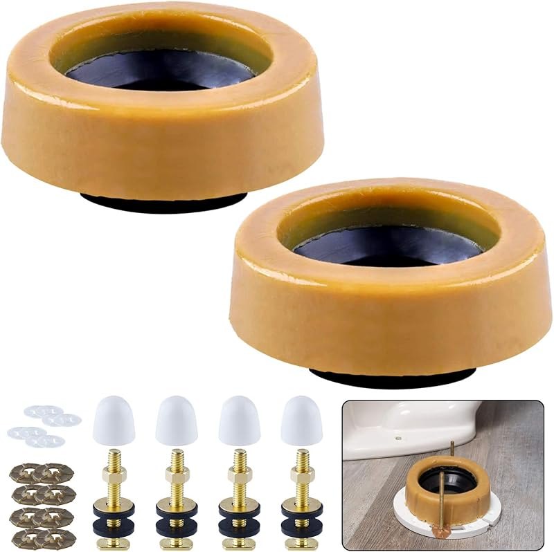 boeemi Extra Thick Toilet Wax Ring with Flange Bolts, 2 Pack