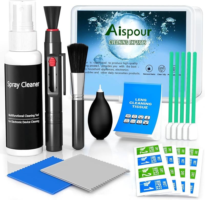 Aispour Camera Lens Cleaning Kit, 10-in-1 Camera Cleaning Kit — Cameras and the accessories that mak for cameras