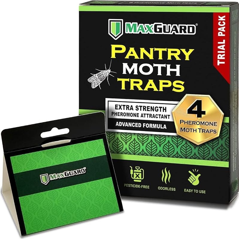 MaxGuard Pantry Moth Traps (4 Traps Trial Pack) Extra Strength Pheromones
