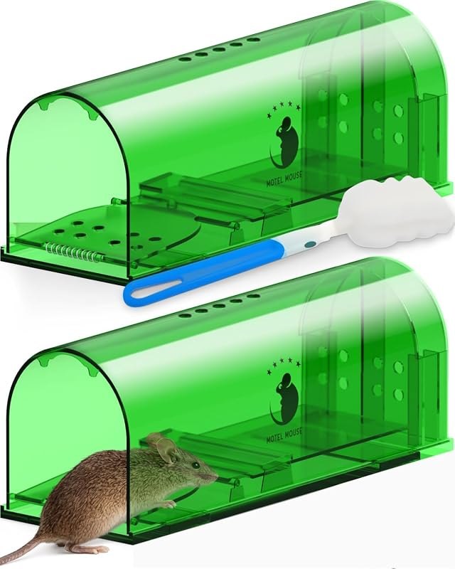 Motel Mouse Humane No Kill Mouse Traps Live Catch & Release - 2 Pack — no see mouse trap for no see mouse trap under