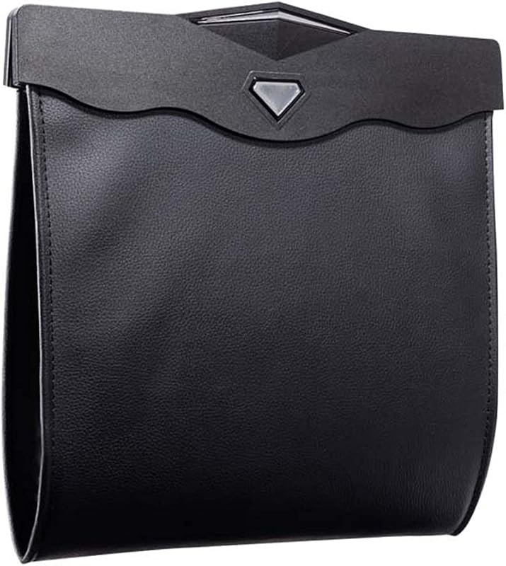 Car Leather Trash Bag Smart LED Waterproof Organizer Storage Garbage Can (Black) — trash for best car organizer travel