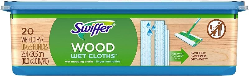 Swiffer Heavy Duty Mop Wet Multi-Surface Cloth Refills for Floor Mopping and Cleaning, Hardwood Floor Cleaner, 20