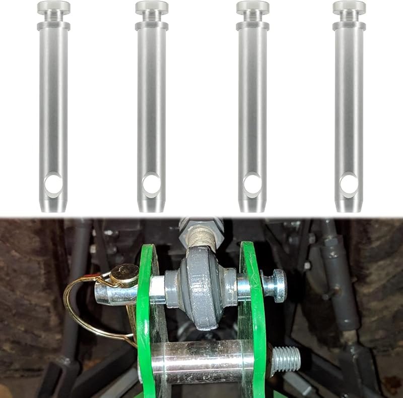 Upgraded 4 Pack S07070200 Cat 1 Top Link Pin 3/4 in Dia Pin 5-1/2 Top Link Pin Hitch Pin Accessories for Tractors —