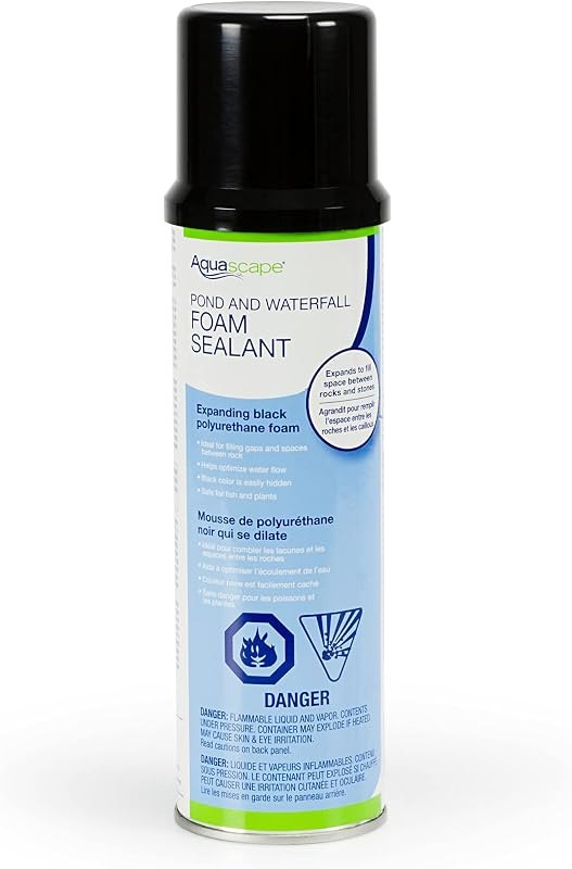 Aquascape Pond & Waterfall Foam Sealant, Black Polyurethane Spray Foam for Rock Gaps and Water Flow Control, 12 oz