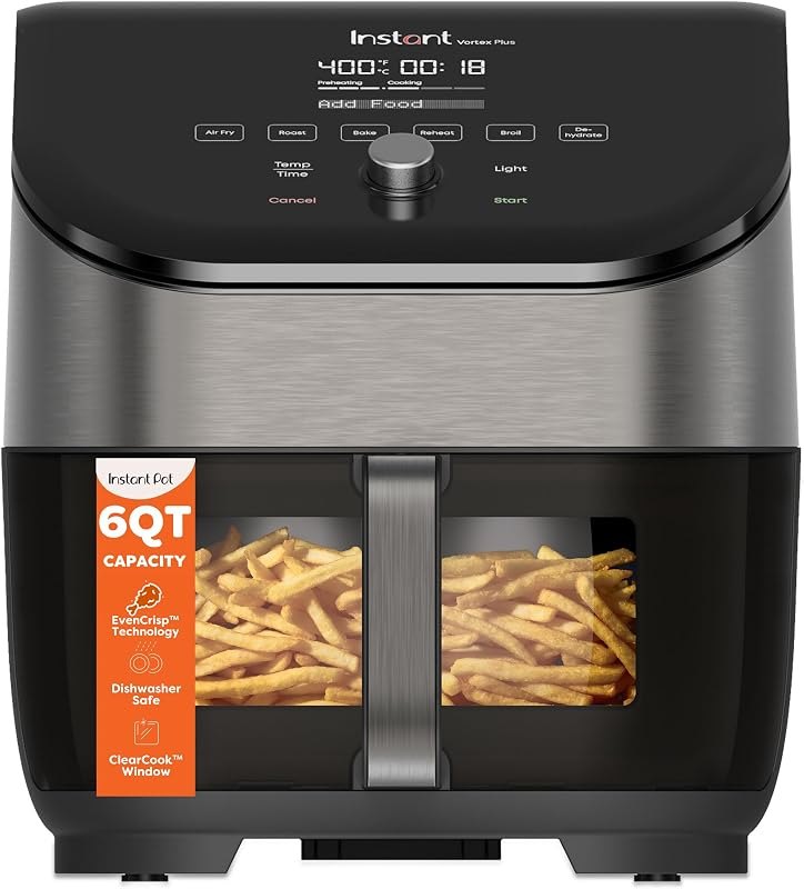 Instant Pot Vortex Plus 6 Qt 6-in-1 Air Fryer with Odor Erase Tech, Black — Instant for best air fryer best rated