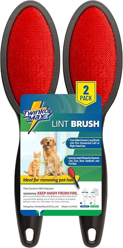 Twinko Max Lint Brush for Pet Hair, Reusable Lint Remover for Clothes — lint brush for fabric shaver durable heavy duty