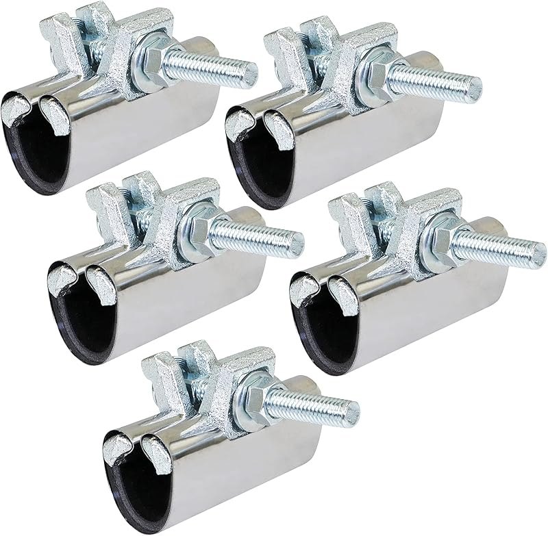 Highcraft Pipe Repair Clamp 3/4'', IPS Single Bolt, 3” Long, Stainless Steel (5 Pack) — pipe repair clamp heavy duty