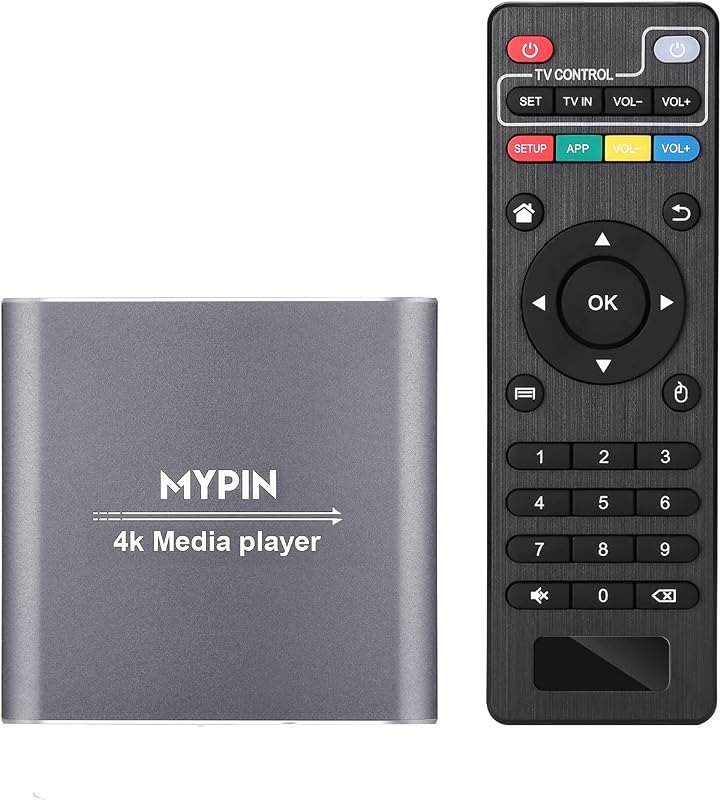 4K Media Player with Remote Control, HDMI up to 7.1 Surround Sound — best Media players like VLC, image e for media
