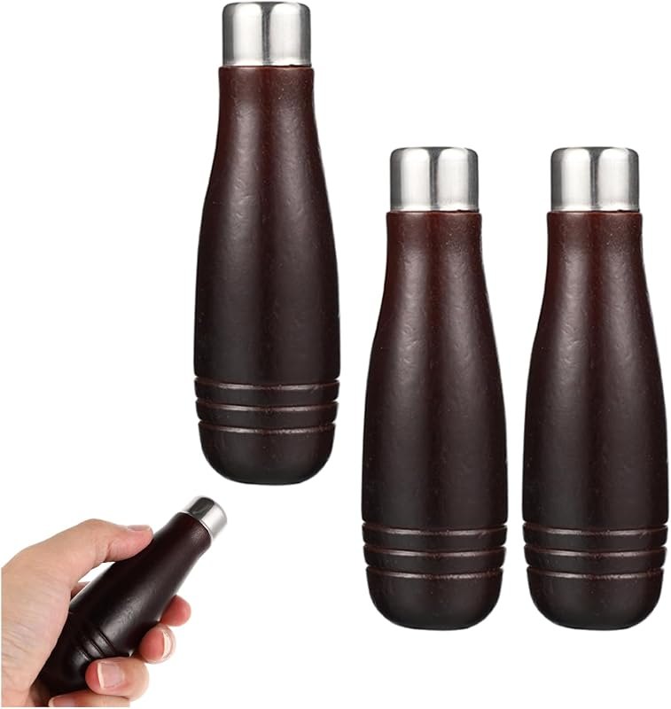 3pcs Wooden File Handles Wood Rasp Handle with Metal Collars, Replacement Wooden Handles for Woodworking Files Parts