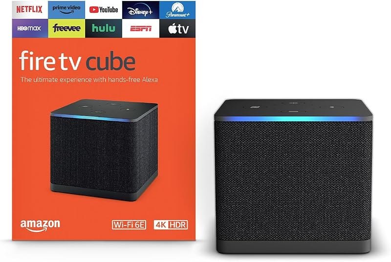 Amazon Fire TV Cube, with AI-powered Fire TV Search, Hands-free streaming device, find shows faster with Alexa+, Wi-Fi