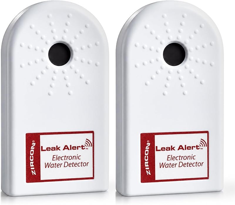 Zircon Leak Alert Water Leak Detector, Loud 90 dB Water Alarm, 2 Pack — water leak detector heavy duty for water leak