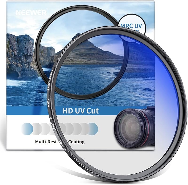 NEEWER 58mm MRC UV Protection Filter 30 Layers Nano Multi-Resistant Coatings/HD Optical Glass/Water Repellent/Scratch