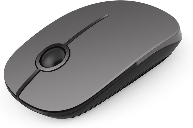 VssoPlor Wireless Mouse, 2.4G Slim Computer Laptop Mouse, Black and Gray — budget for best quiet wireless mouse