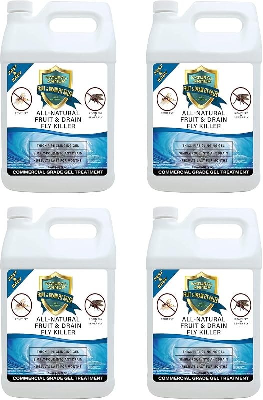 Natural Armor Drain Fly & Fruit Fly Killer (128 Oz, Case of 4) — fruit fly trap kit for fruit fly trap durable heavy