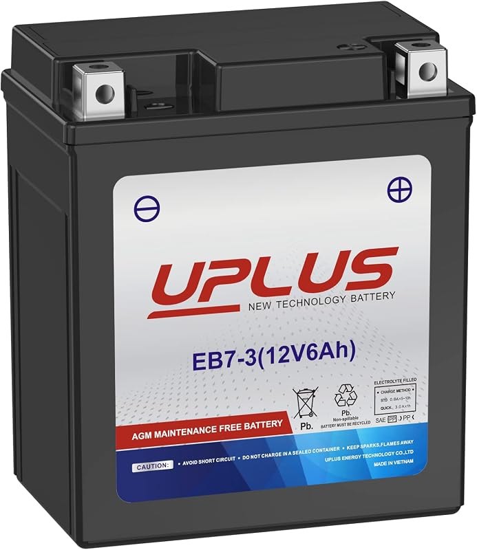 UPLUS YTX7L-BS Motorcycle Battery EB7-3 12V 6Ah AGM Maintenance Free