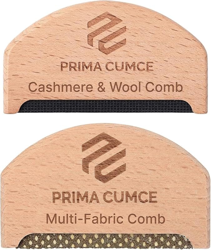 2 PCS Wooden Sweater Comb for De-Pilling Cashmere, Wool, Knitwear, Manual Lint Remover, Portable Depiller for Clothes
