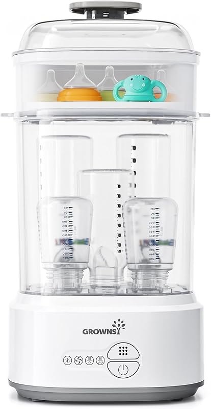 Grownsy Compact Baby Bottle Sterilizer and Dryer with Fast Sanitization — best Monitors, bottles, and kid gear for