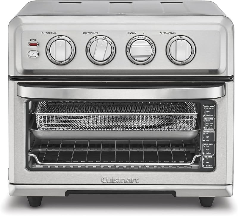 Cuisinart Air Fryer Toaster Oven, 1800W, 8-in-1 with Air Fry, Convection, Broil & Warm, 0.6 Cubic Feet, 60-Minute