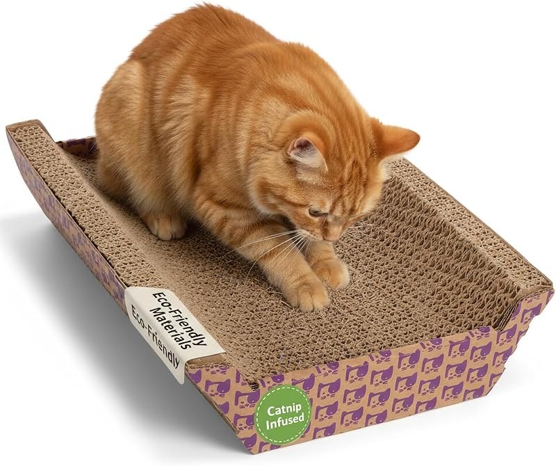 SmartyKat Super Scratcher Chaise Corrugated Cat Scratcher, Catnip Infusion Technology - Brown, One Size — scratcher