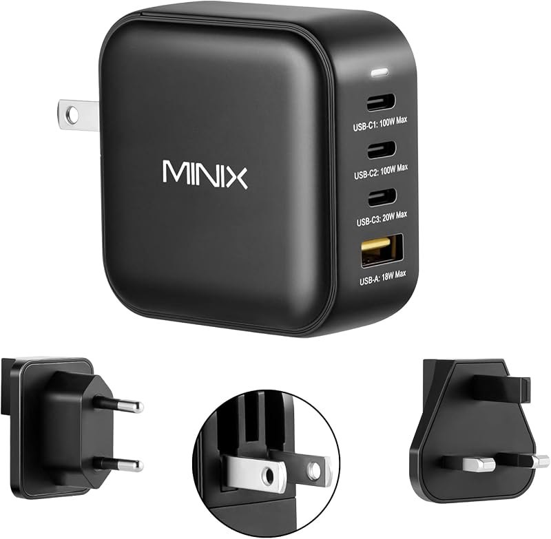 MINIX P3 100W Turbo 4-Port GaN Travel Wall Charger USB C PD Power Adapter — travel for best GaN charger best rated