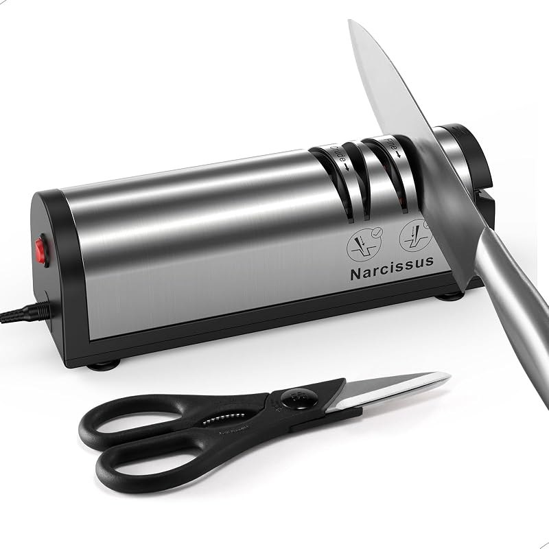 Narcissus Knife Sharpener, Professional 2 Stage Electric Knife Sharpener for Quick Sharpening & Polishing, with