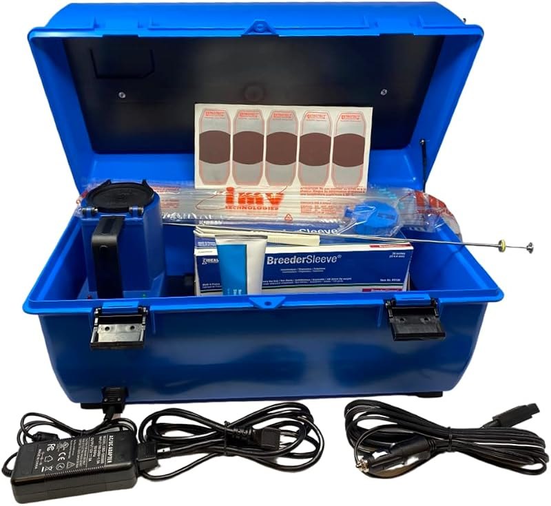 AI Breeding Kit for Cattle Sheep Goats Pigs Horses Dogs All in One Box, Blue, 20x12x12