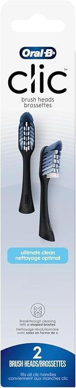 Oral-B Clic Toothbrush Replacement Heads, 2 Count toothbrushes, Black Refill Brush Heads — Head-to-head picks when two
