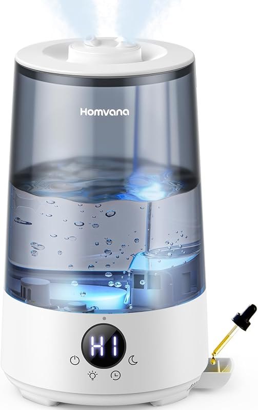 Homvana 3.6L Top-Fill Cool Mist Humidifiers for Bedroom, Large Room(Grey) — cool mist humidifier for humidifier wick
