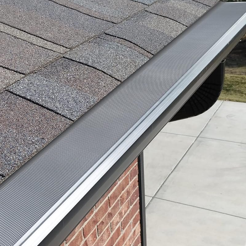 Mxclimate 5" Gutter Guard, 48FT Stainless Steel Micro-Mesh Gutter Cover with Heavy-Duty Aluminum Frame - DIY Easy