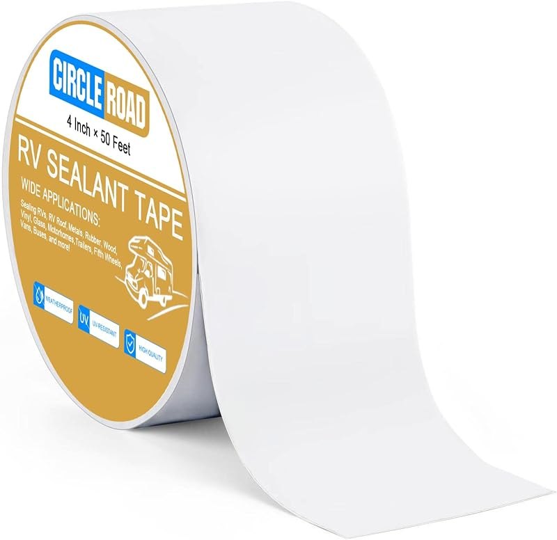 RV Roof Tape White 4 Inch X 50 Feet RV Repair Sealant Tape UV-Resistant — roof leak tape kit for roof leak tape