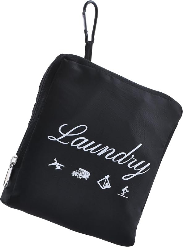 JHX Travel Laundry Bag, Dirty Clothes Organizer【Upgraded】with Handles and Aluminum Carabiner, Collapsible Laundry Bag