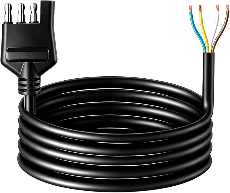16AWG 15FT 4 Pin Trailer Wiring Harness Pure Copper Flat 4 Pin Trailer Plug — trailer-wiring-kit-heavy-dut for trailer