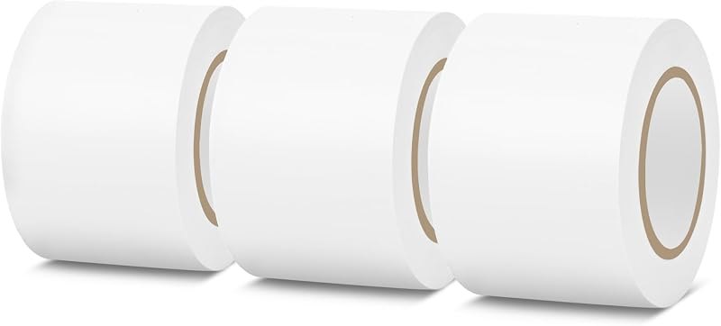 3 Pack Pipe Wrap Tape with PVC Backing, 50' Length X 2" Width White Insulation Tape, Chemical Resistant for Insulation