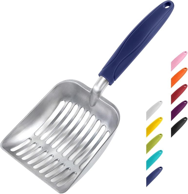 WePet Cat Litter Scoop, Aluminum Alloy Sifter, Kitty Metal Scooper, Deep Shovel, Long Handle, Poop Sifting, Kitten