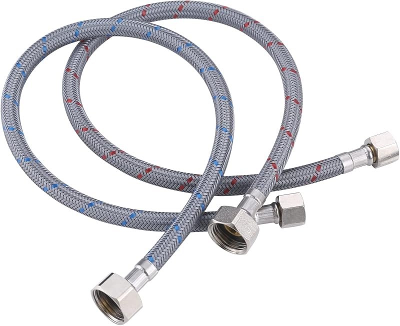 ARCORA 30” Length Faucet Hose Connects Bathroom Kitchen Sink to Water Supply Braided Nylon Supply Line with 3/8"