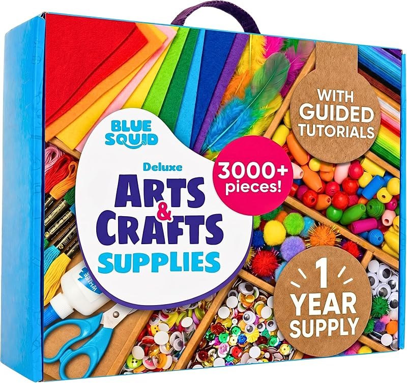 Blue Squid 3000+ pcs Arts and Crafts Supplies for Kids