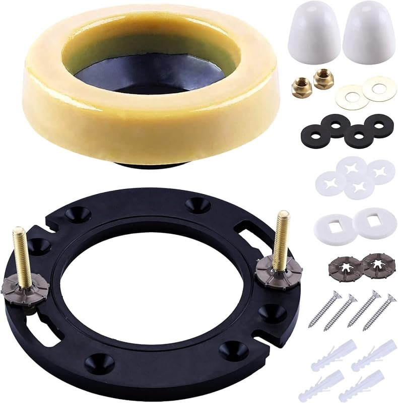 MENNTY Toilet Flange with Wax Ring Kit for 3 or 4 Inch Pipes — toilet wax ring kit for toilet wax ring durable heavy
