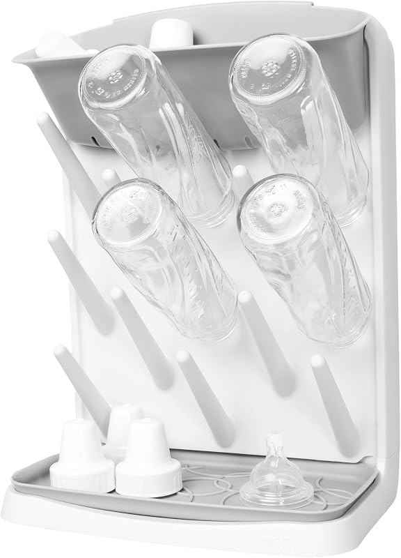Ubbi Vertical Baby Bottle Drying Rack, Space Saving Countertop Bottle Dryer — Monitors, bottles, and kid gear with for
