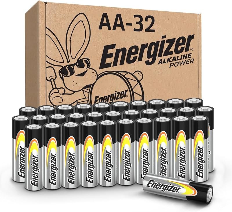 Energizer AA Batteries Alkaline Power, 32 Count Alkaline Double A Battery Pack — batteries for best camping lantern