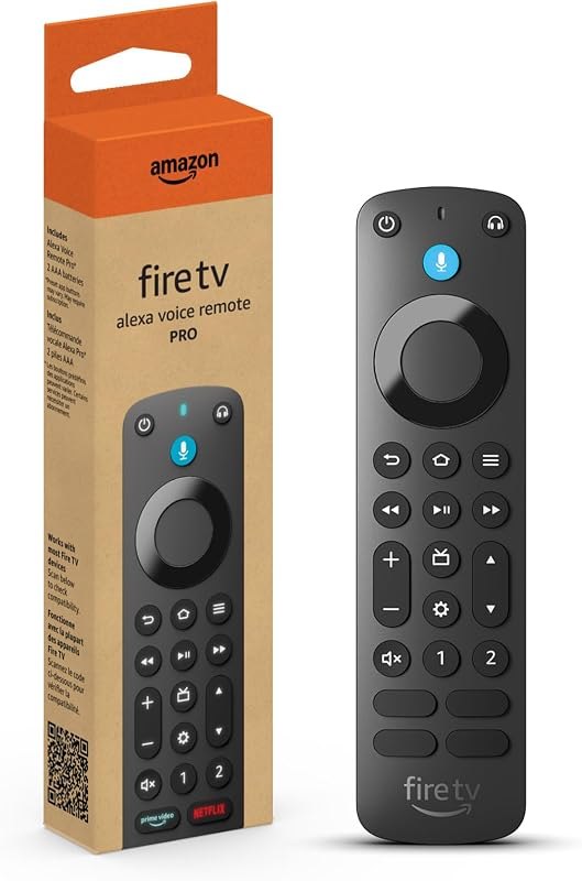 Amazon Fire TV Alexa Voice Remote Pro (newest model) with remote finder, TV controls, and backlit buttons — Amazon