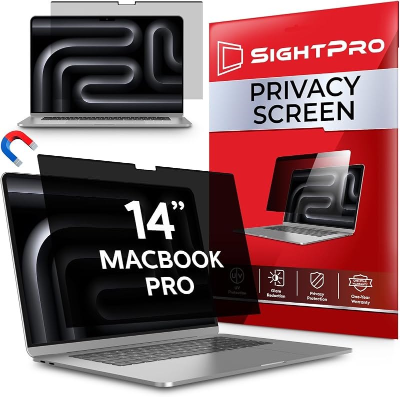 SightPro Magnetic Privacy Screen for MacBook Pro 14 Inch (2021-2026, M1-M5, Pro, Max) Patented Removable Laptop