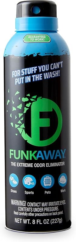 FunkAway Aerosol Spray, 8 oz., Extreme Odor Eliminator Spray, Ideal for Shoe Smells, Pet Odors and Bulky Stuff that