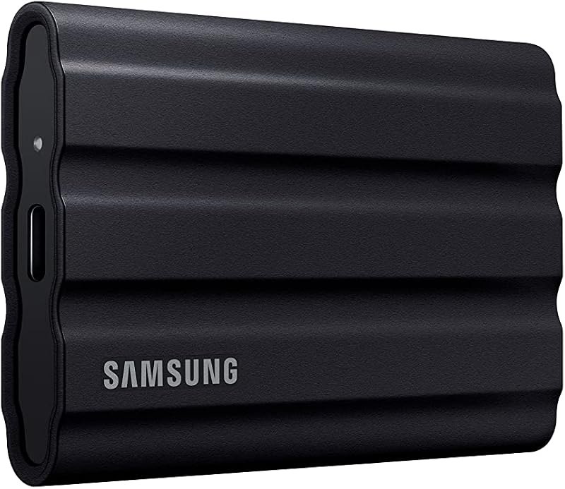 T7 Shield Portable SSD 1TB, USB 3.2 Gen 2, Up to 1,050 MB/s — Samsung T7 for best portable SSD travel compact